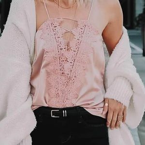 NWT Laced Up Camisole size M in white